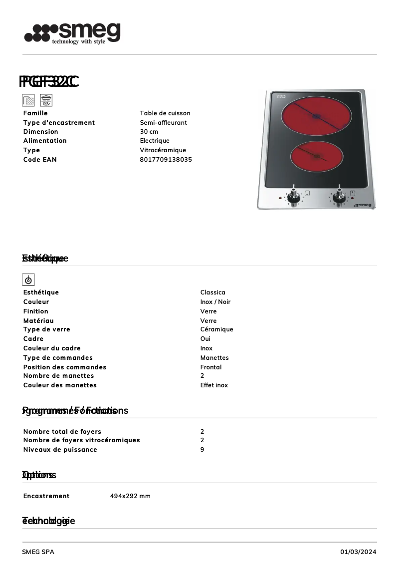 Image de la première page du manuel de l'appareil PGF32C