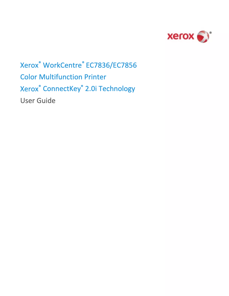Page n°1 - Manuel utilisateur Xerox WorkCentre EC7836