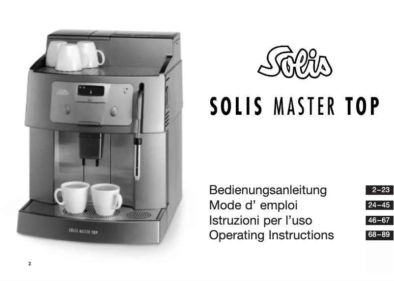 Page 1 de la notice Manuel utilisateur Solis Master Top