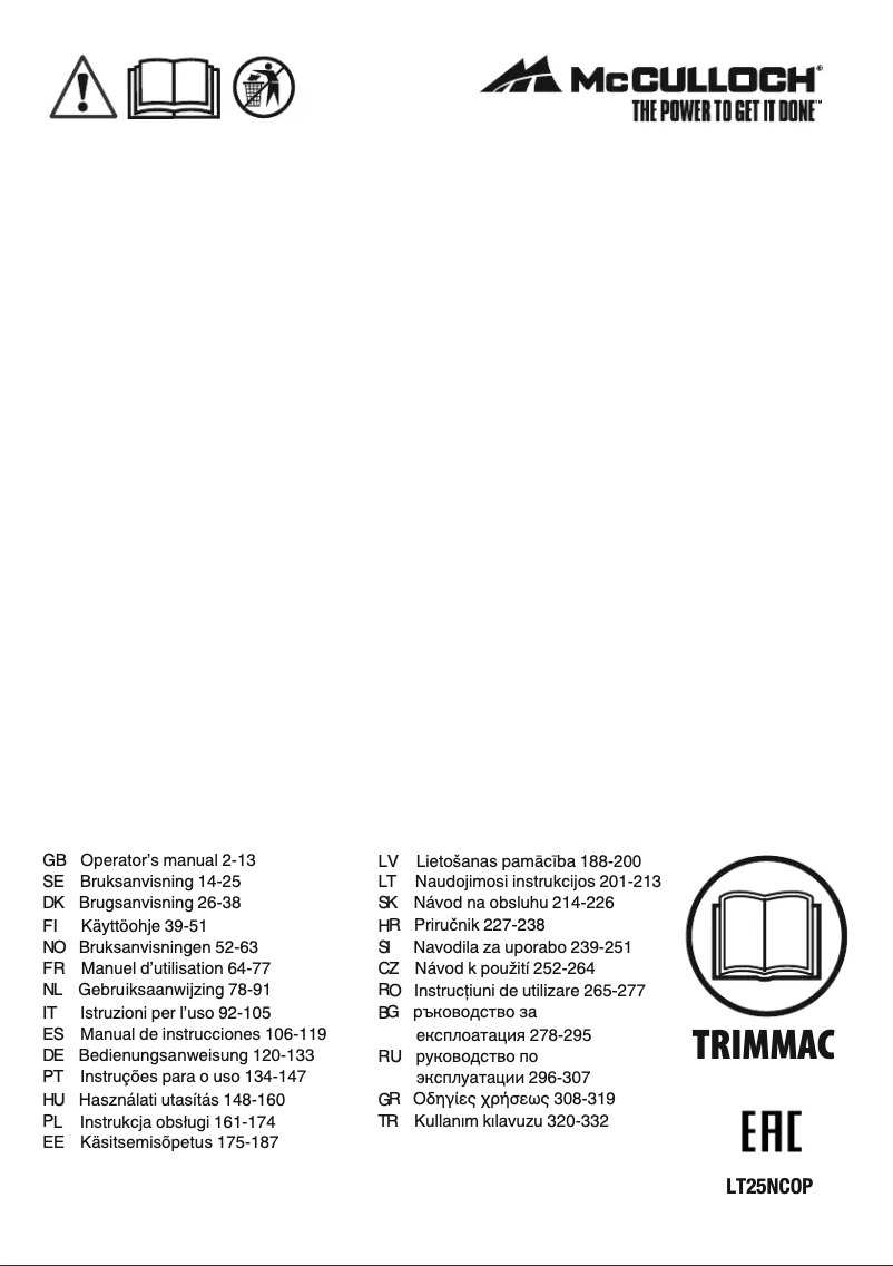 Página 1 del manual Manual de usuario McCulloch GB 320