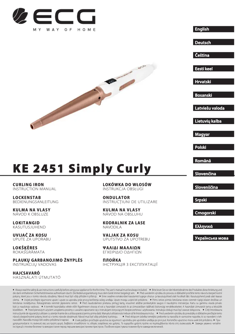 Page 1 of the manual User Manual ECG KE 2451 Simply Curly