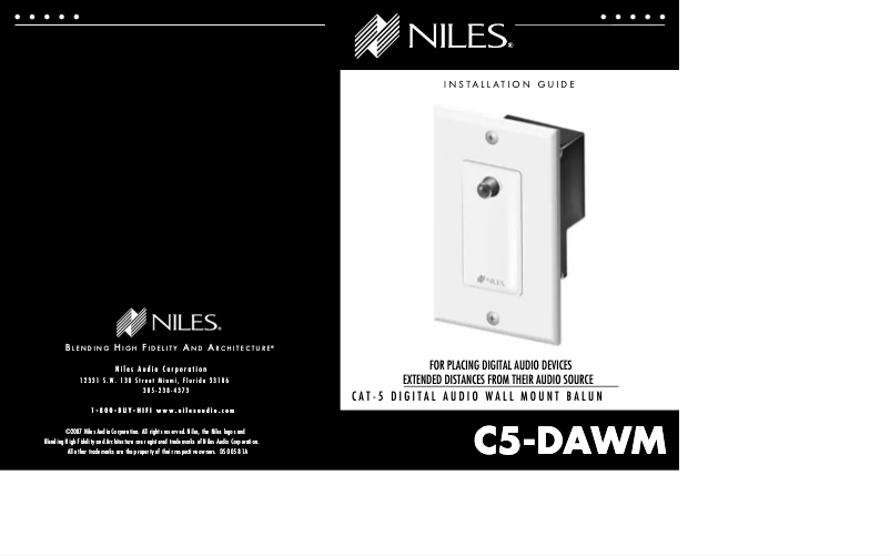 Page 1 de la notice Manuel utilisateur Niles C5-DAWM