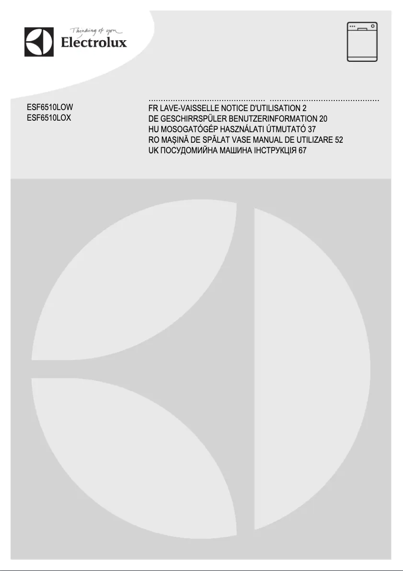 Image de la première page du manuel de l'appareil ESF6510LOX