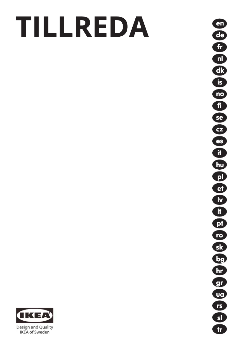 Page 1 de la notice Manuel utilisateur Ikea TILLREDA 405.901.57