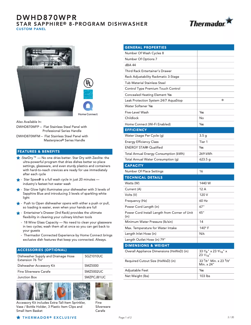 Image de la première page du manuel de l'appareil DWHD870WPR