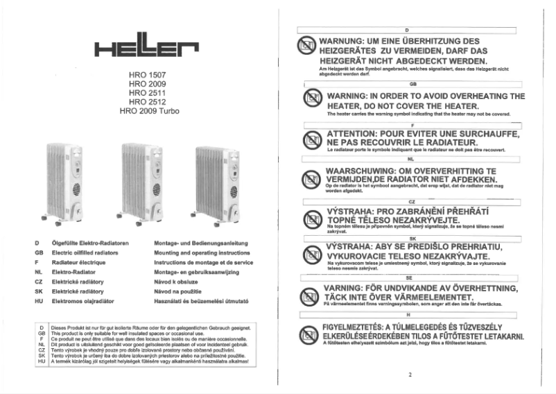 Page n°1 - Manuel utilisateur Heller HRO 2512