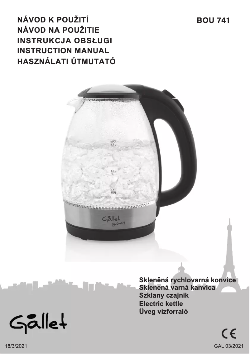 Image de la première page du manuel de l'appareil Brinay BOU741