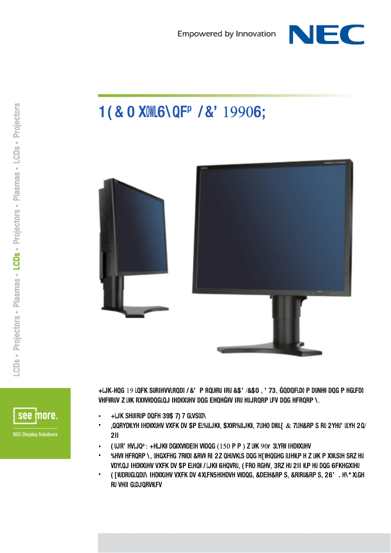Image de la première page du manuel de l'appareil MultiSync LCD 1990SX
