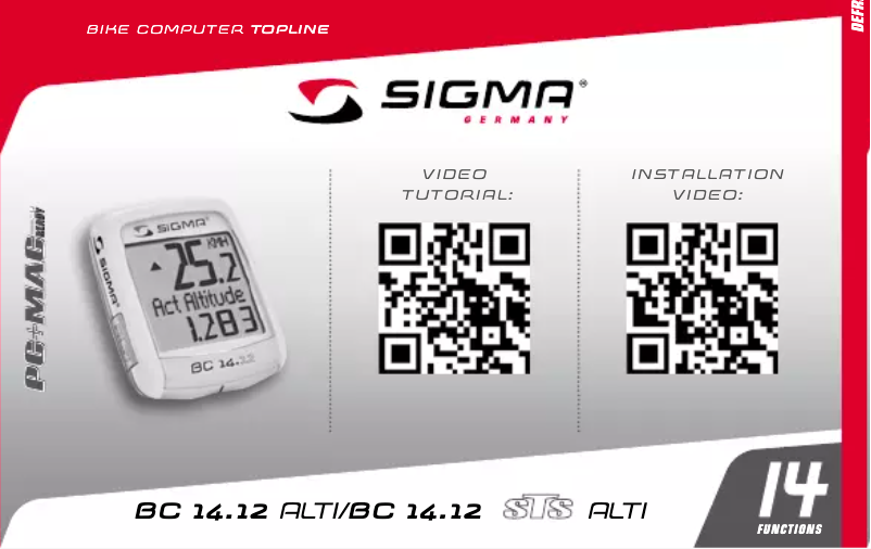 Image de la première page du manuel de l'appareil BC 14.12 Alti STS