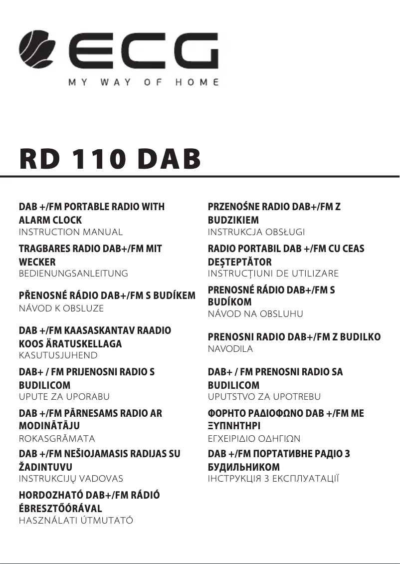 Image de la première page du manuel de l'appareil RD 110 DAB