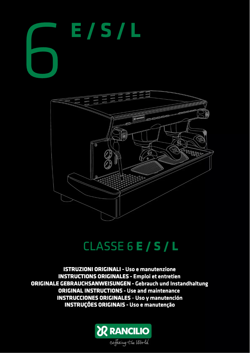 Page n°1 - Manuel utilisateur Rancilio Classe 6 E