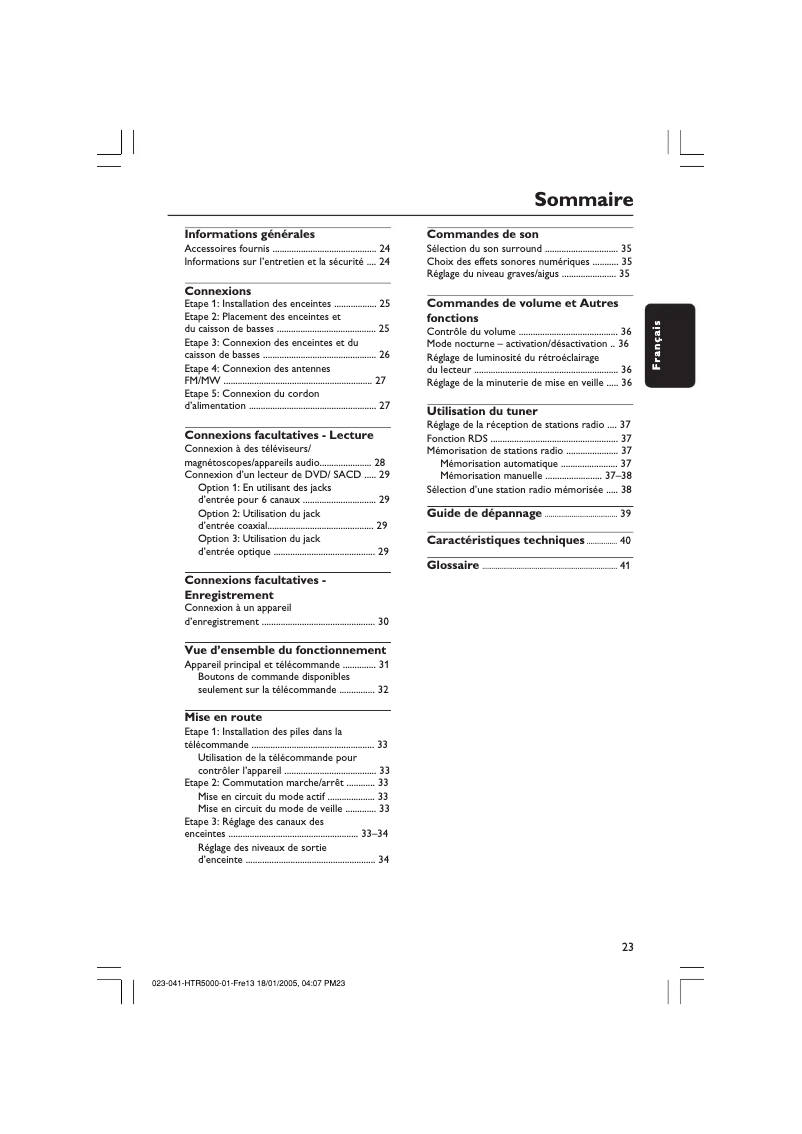 Page n°1 - Manuel utilisateur Philips HTS5700R