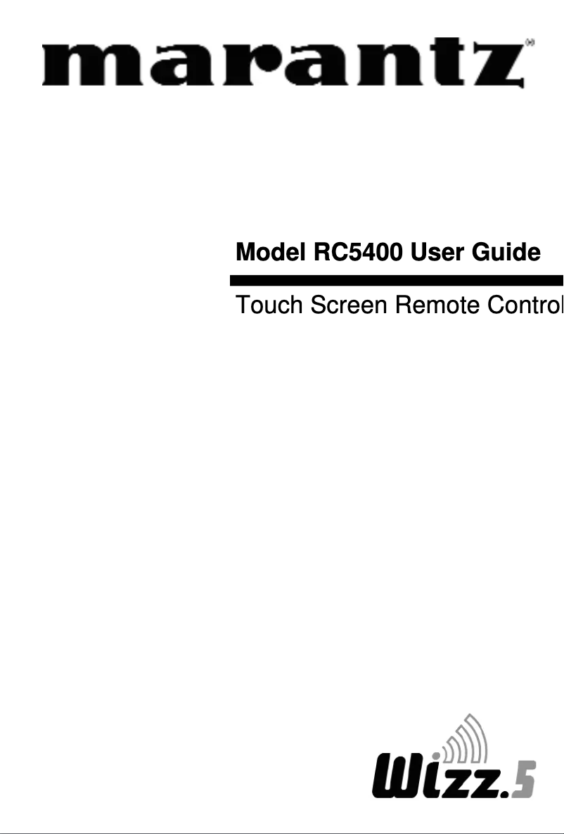 Page n°1 - Manuel utilisateur Marantz RC5400