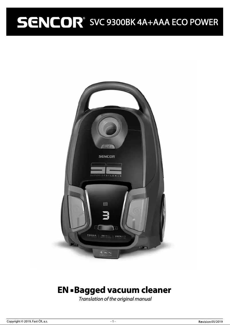 Página 1 del manual Manual de usuario Sencor SVC 9300BK