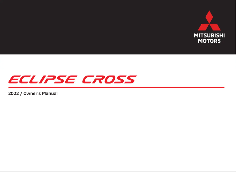 Image de la première page du manuel de l'appareil Eclipse Cross (2022)
