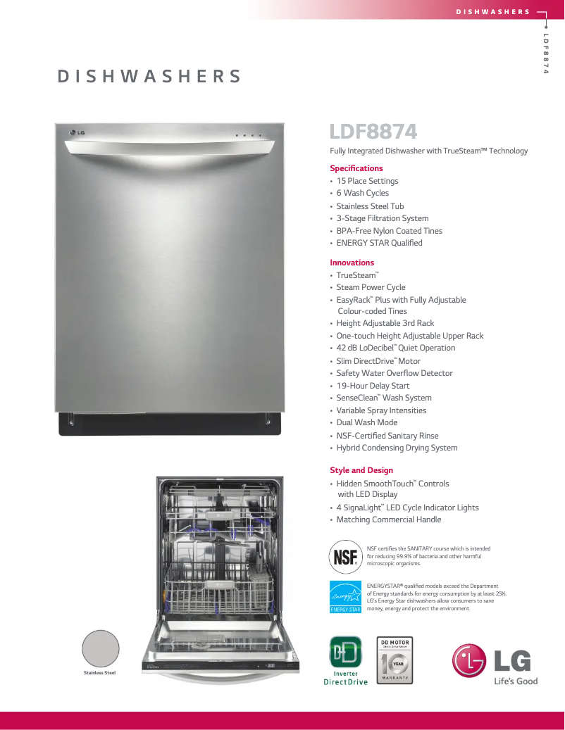 Image de la première page du manuel de l'appareil LDF8874ST