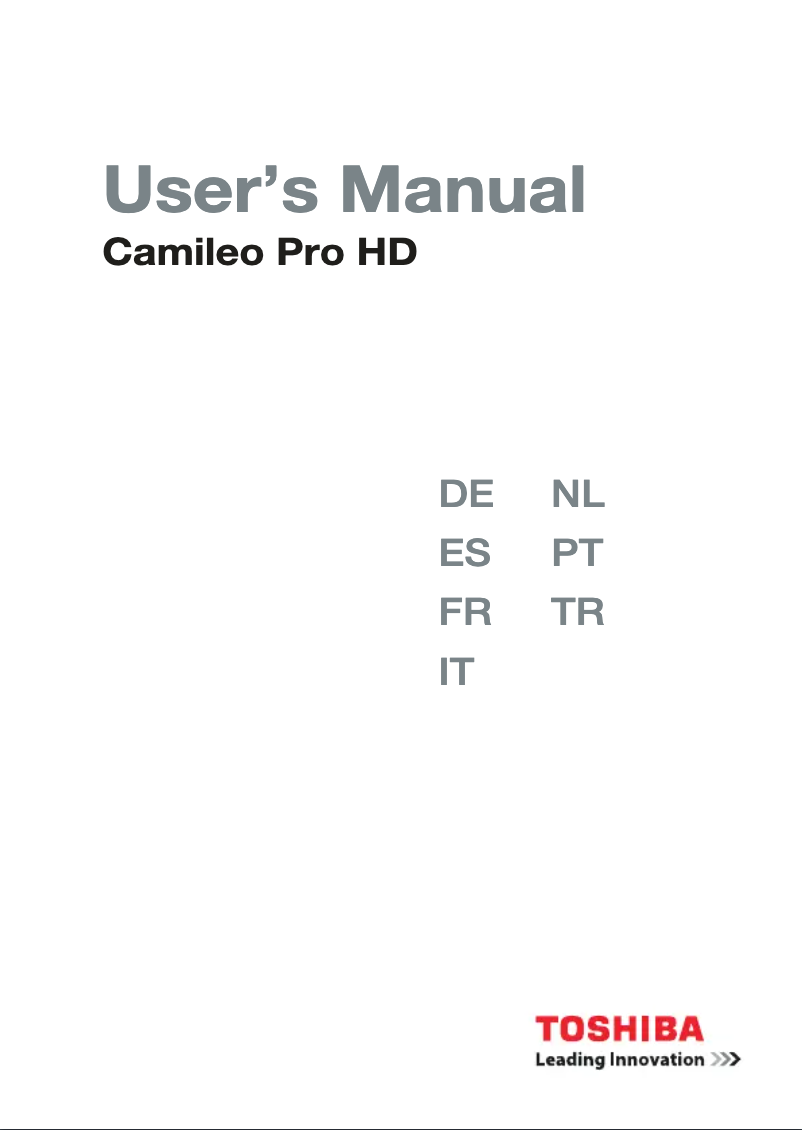 Página 1 del manual Manual de usuario Toshiba Camileo Pro HD