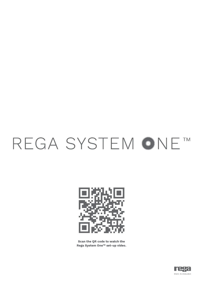 Page n°1 - Manuel utilisateur Rega System One