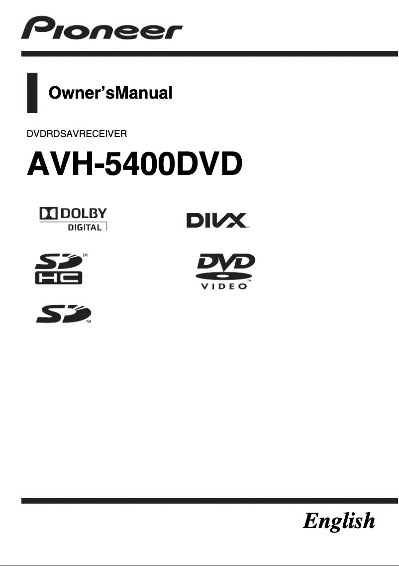 Page 1 de la notice Manuel utilisateur Pioneer AVH-5400DVD