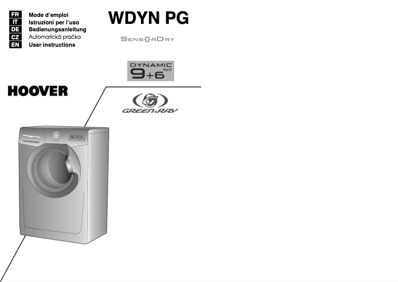 Page n°1 - Manuel utilisateur Hoover WDYN 966PG-47