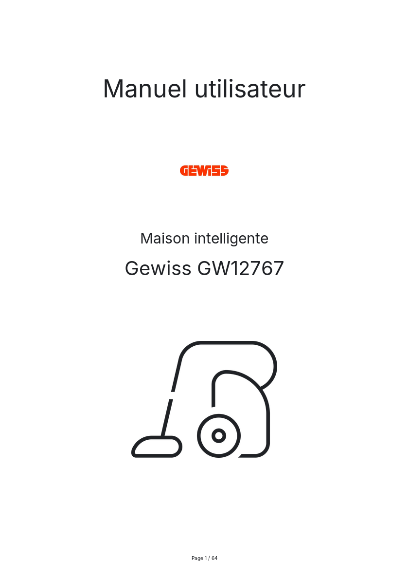 Page n°1 - Manuel utilisateur Gewiss GW12767