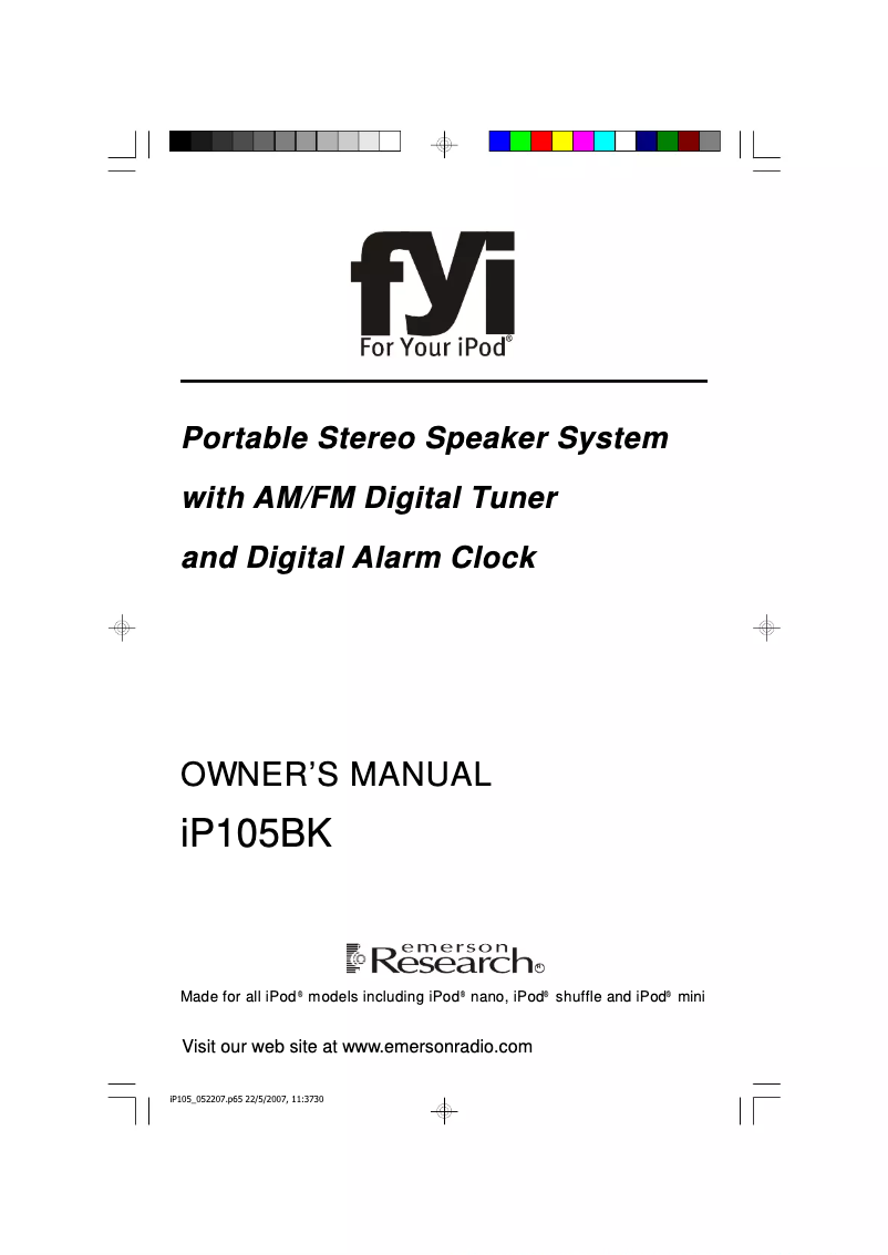 Image de la première page du manuel de l'appareil iP105