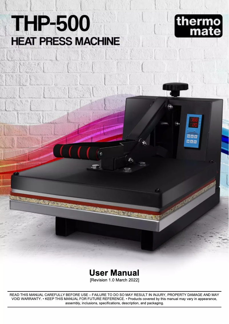 Page 1 de la notice Manuel utilisateur Thermomate THP-500