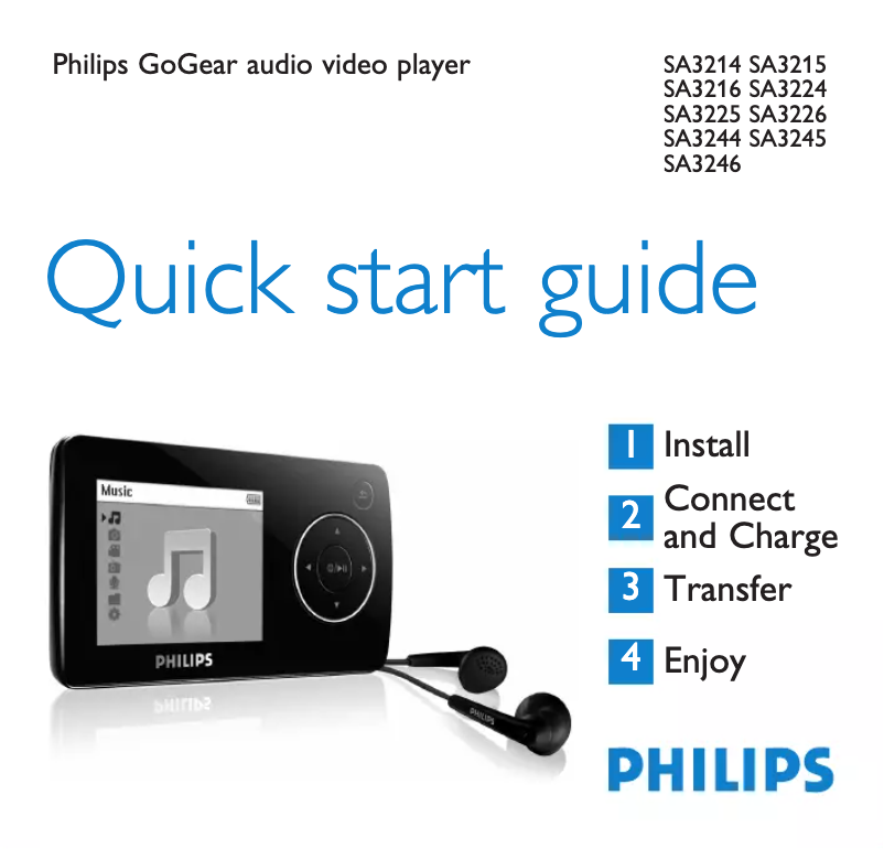 Page n°1 - Guide de démarrage rapide Philips GoGear SA3285