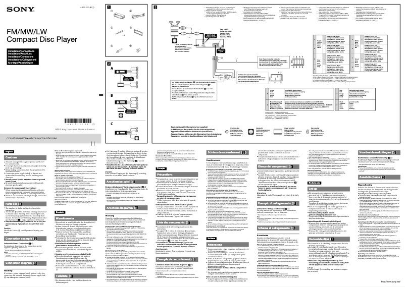 Image de la première page du manuel de l'appareil CDX-GT474UM