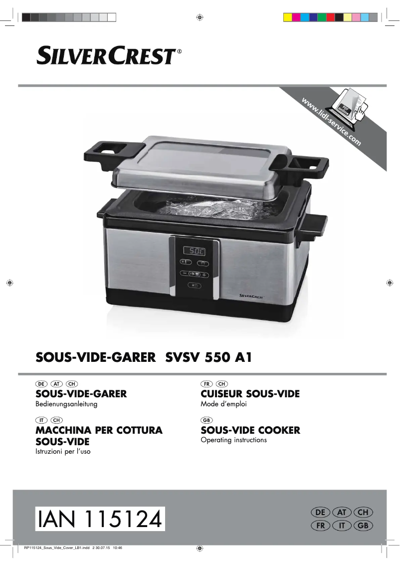 Page 1 de la notice Manuel utilisateur SilverCrest SVSV 550 A1