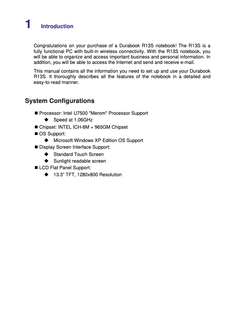 Image de la première page du manuel de l'appareil R13S