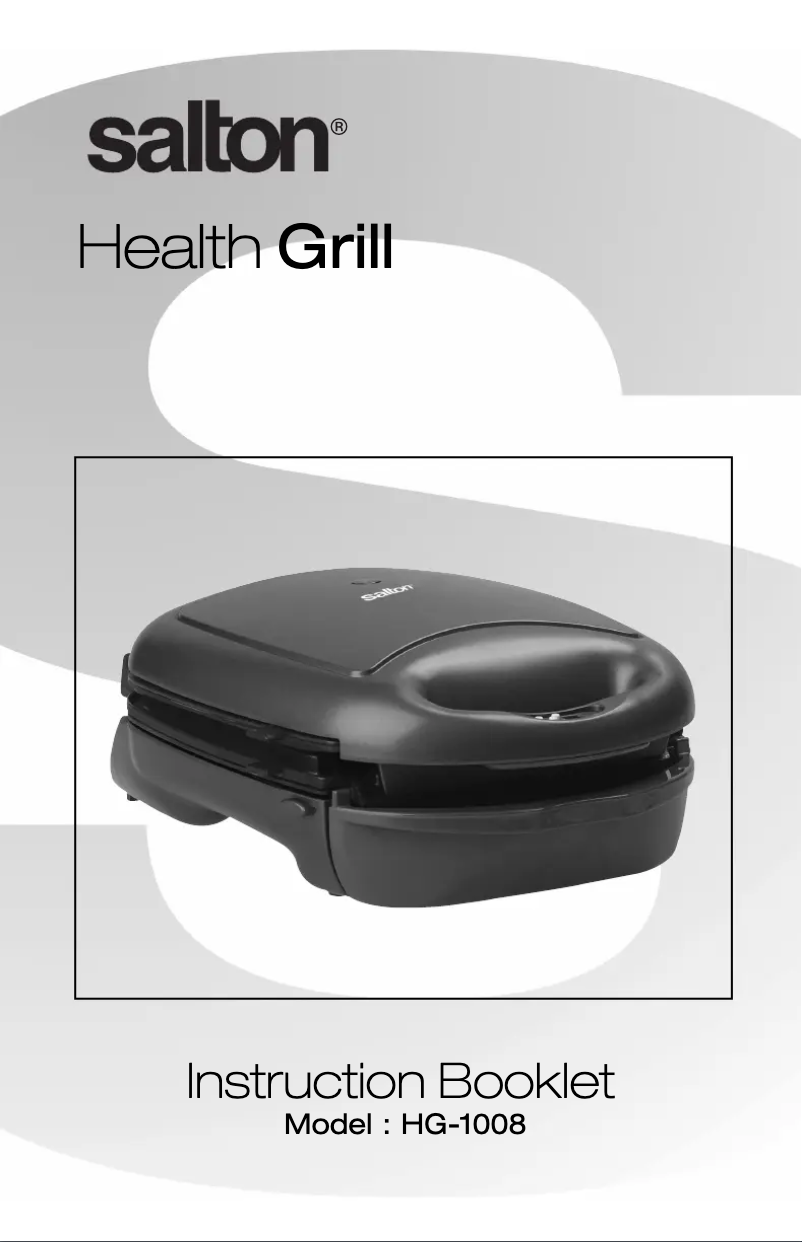 Página 1 del manual Manual de usuario Salton Health Grill HG-1008