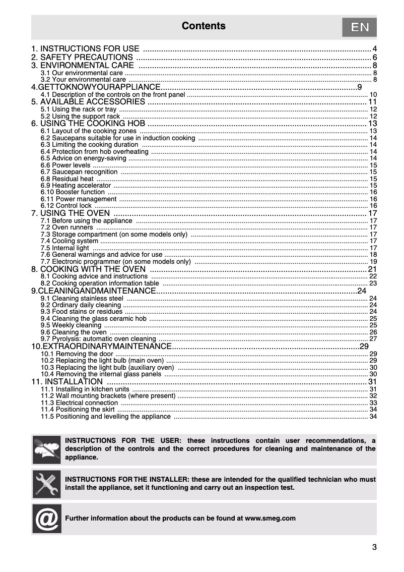 Page 1 de la notice Manuel utilisateur Smeg SY92IPX8
