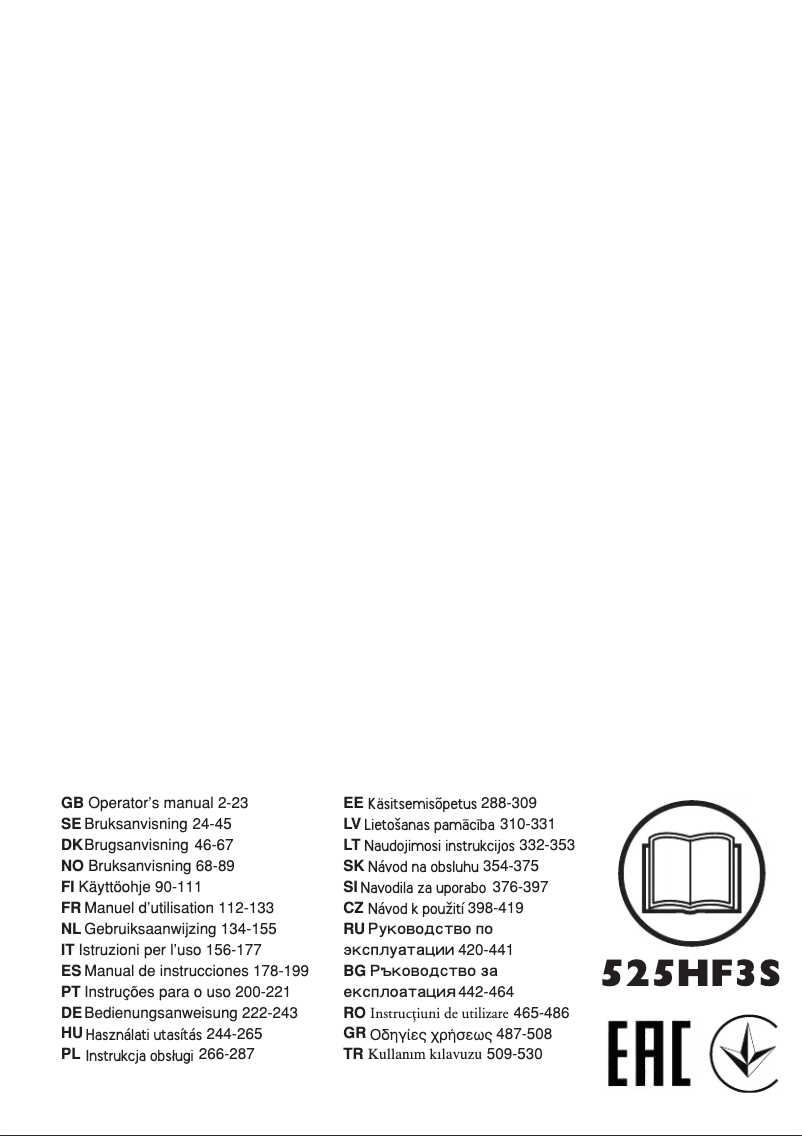 Página 1 del manual Manual de usuario Husqvarna 525HF3S