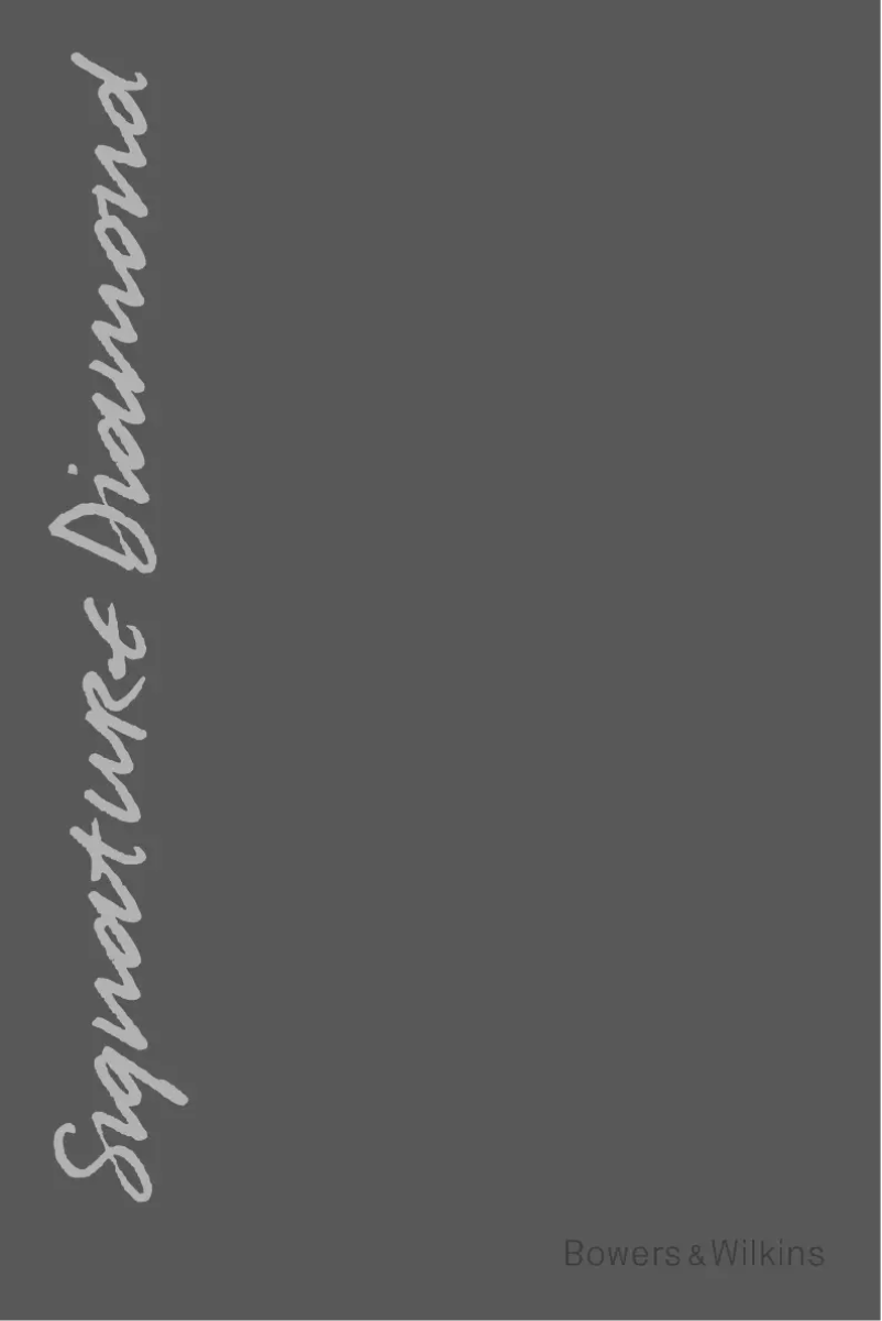 Page 1 de la notice Manuel utilisateur Bowers & Wilkins Signature Diamond