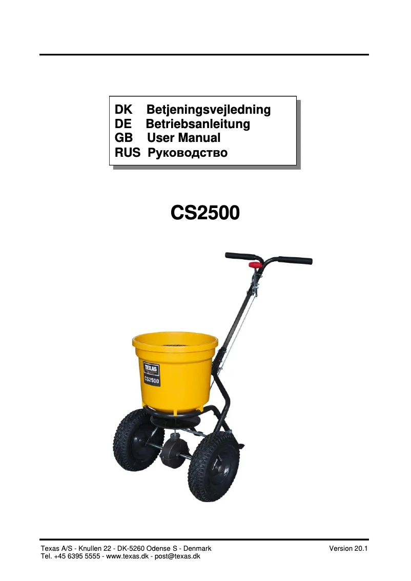 Image de la première page du manuel de l'appareil CS2500