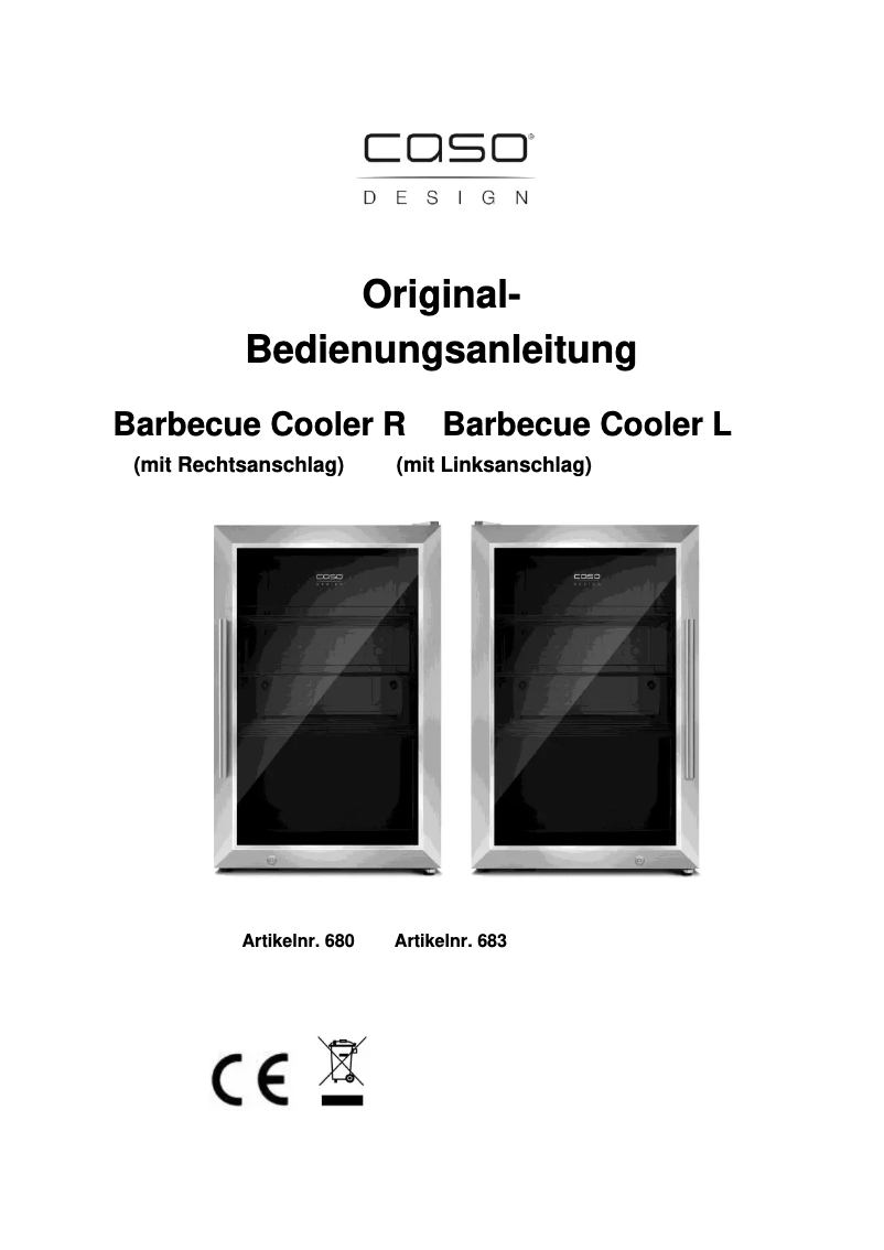 Page n°1 - Manuel utilisateur Caso Barbecue Cooler R