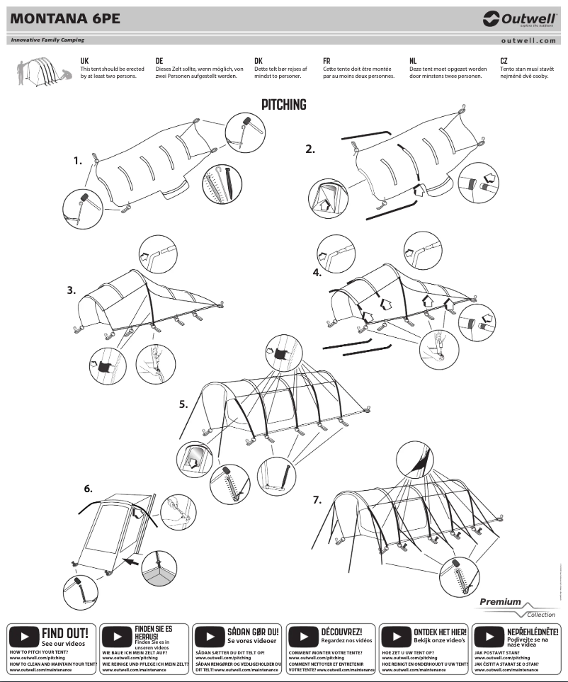 Page 1 de la notice Manuel utilisateur Outwell Montana 6PE