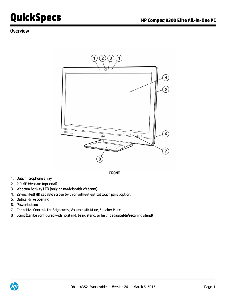 Image de la première page du manuel de l'appareil Elite 8300