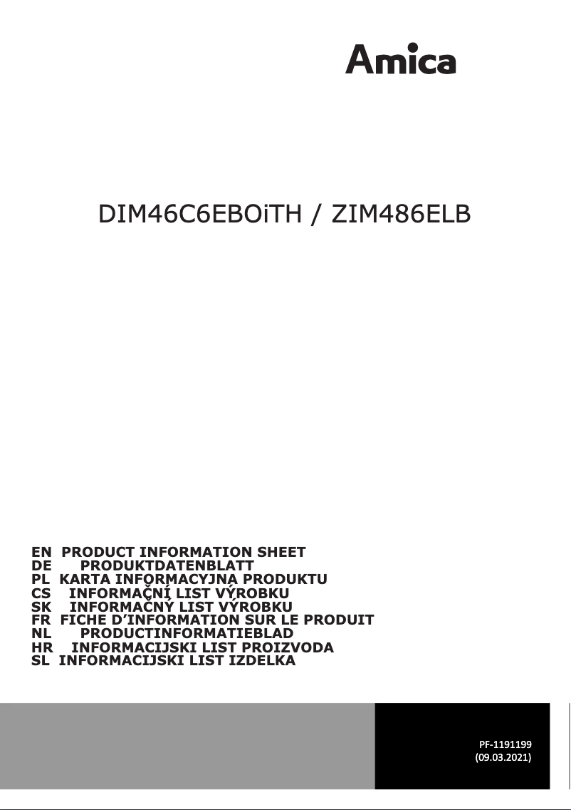 Image de la première page du manuel de l'appareil DIM46C6EBOiTH
