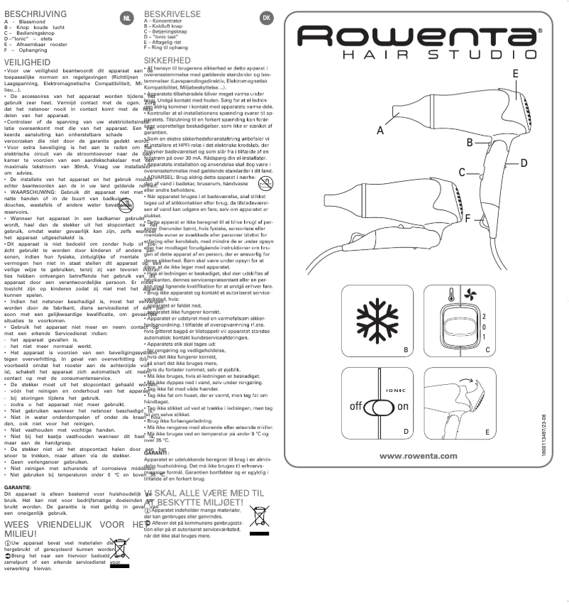 Page n°1 - Manuel utilisateur Rowenta CV4412 Hairstudio Elite