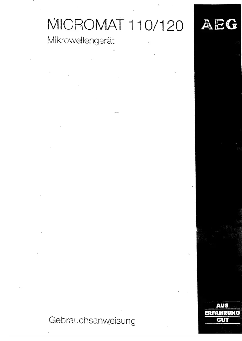Page 1 de la notice Manuel utilisateur AEG Micromat 110