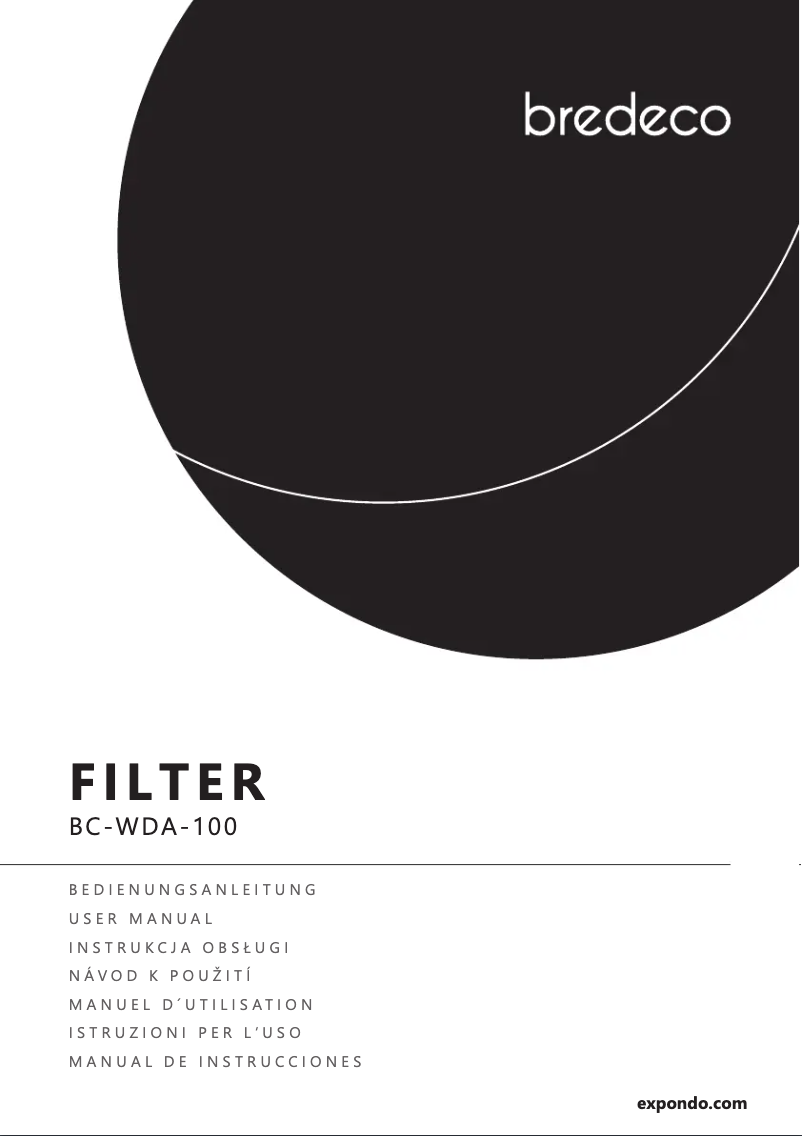 Page n°1 - Manuel utilisateur Bredeco BC-WDA-100