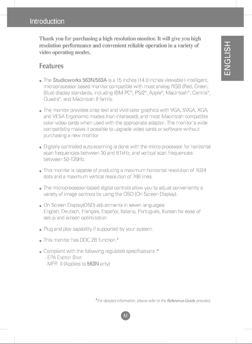 First page image of the manual for CB563C