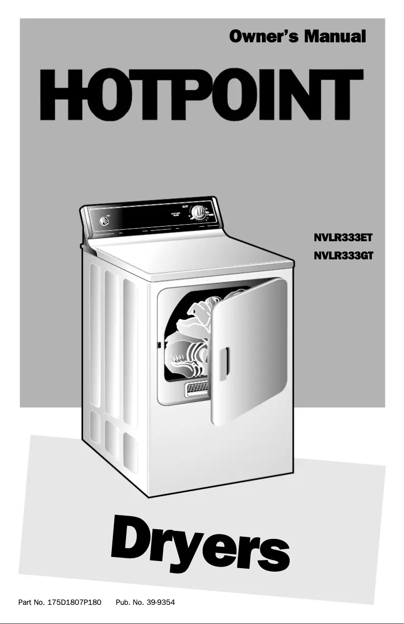 Page 1 de la notice Manuel d'utilisation et d'entretien Hotpoint NVLR333EVAA