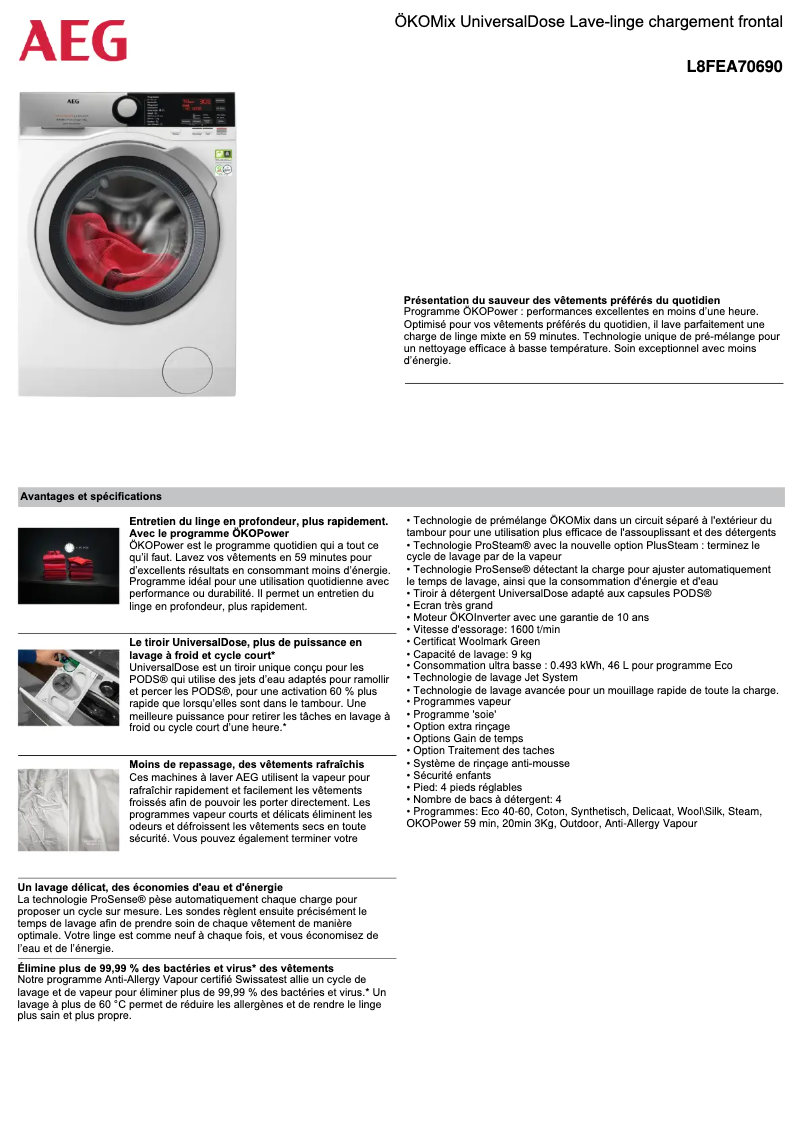 Imagen de la primera página del manual del dispositivo L8FEA70690