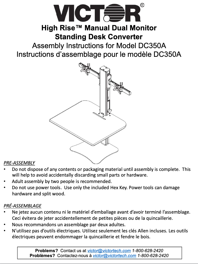 Page 1 de la notice Manuel utilisateur Victor High Rise DC350A