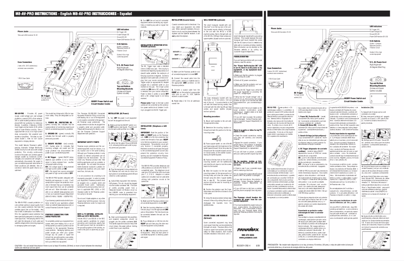 Page n°1 - Manuel utilisateur Panamax M8-AV-PRO