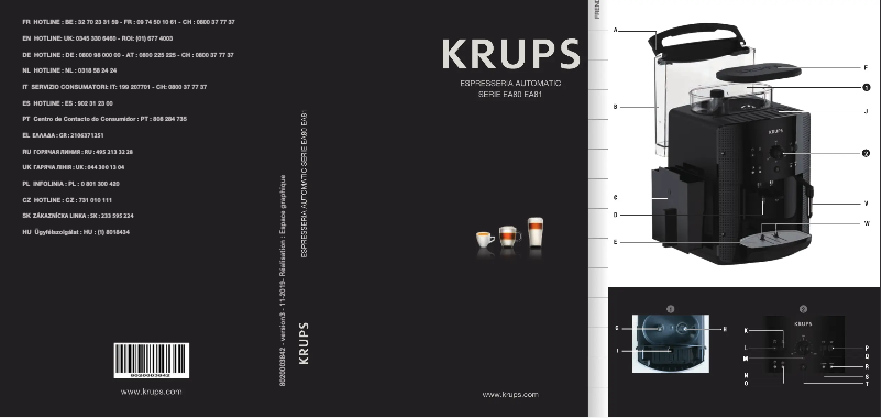 Page n°1 - Manuel utilisateur Krups Arabica Automatic Espresso EA8110Arabica EA8110
