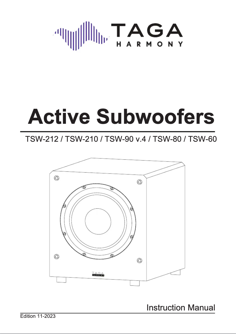 Page 1 de la notice Manuel utilisateur Taga Harmony TSW-80